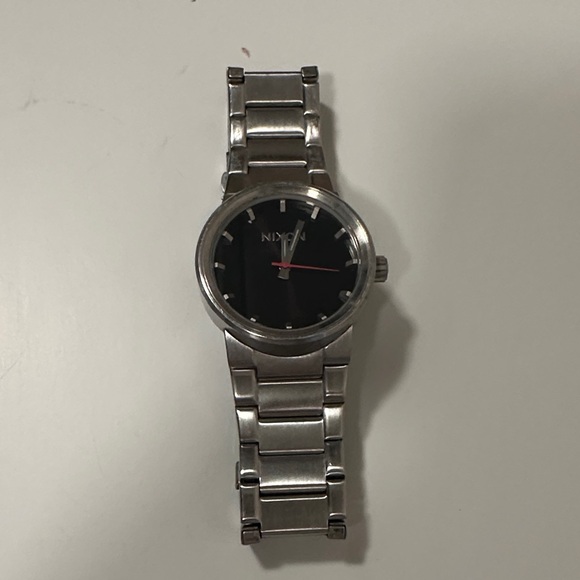Nixon Black Dial Silver Band Watch - Picture 2 of 9